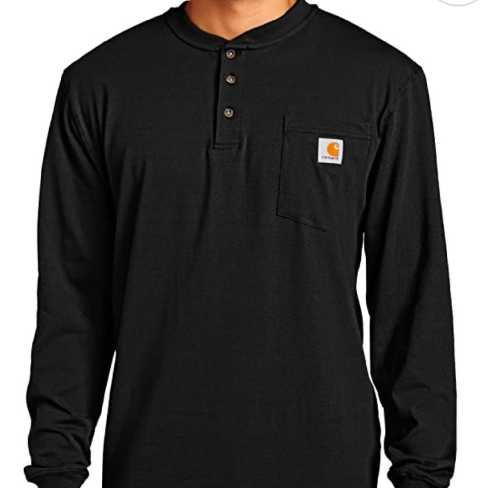 CARHARTT | Mens black henly top | Medium